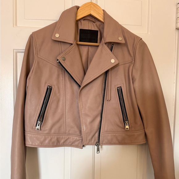 All Saints - Rift Leather Biker Jacket Size 10 - Picture 3 of 7